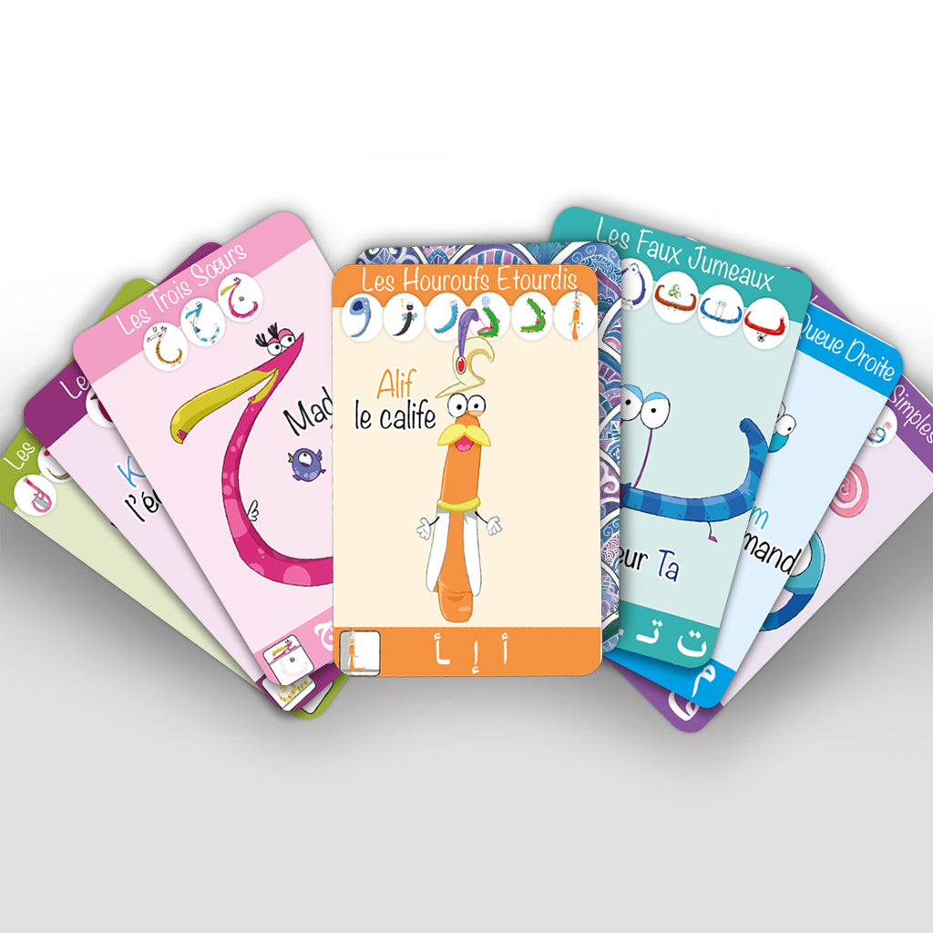 Cartes du jeu des 7 familles des Houroufs