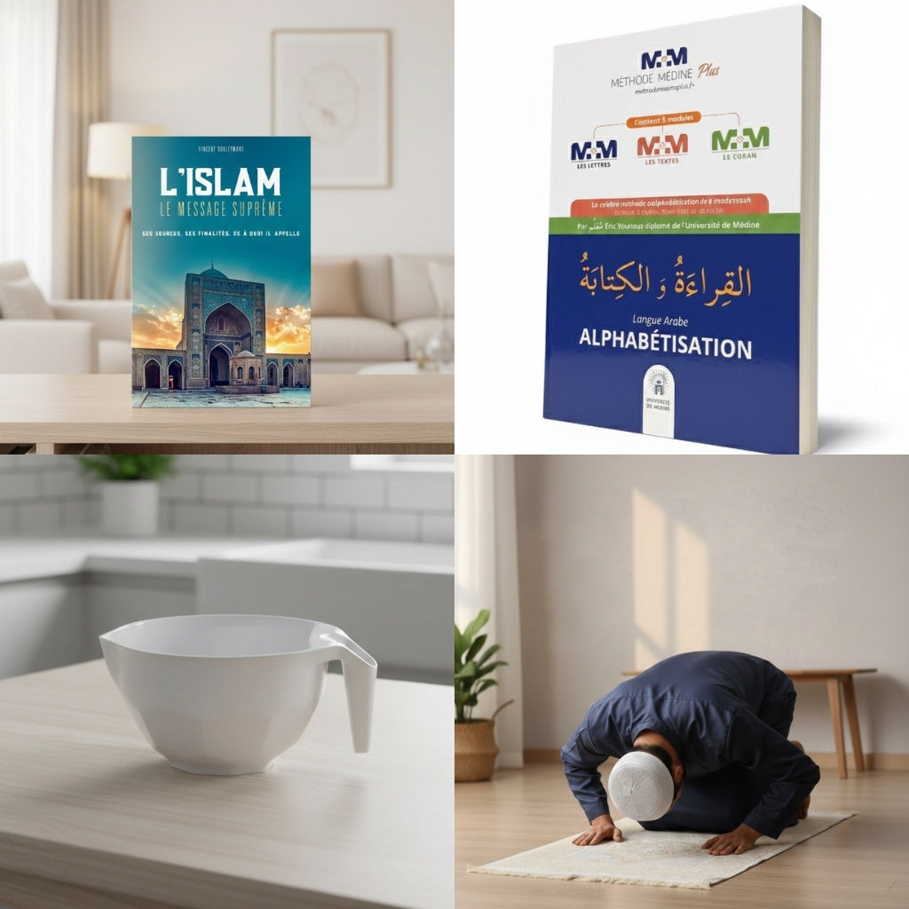 mosaïque comprenant les produits principaux du coffret converti